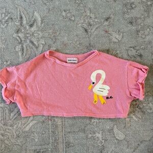Bobo Choses Pink Crop Top with Swan Graphic 4/5